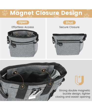 IDOGCHEW Dog Treat Pouch with Built-In Poop Bag Dispenser - Large Training Bag with Adjustable Belt - Multi Pocket Design for Treats and Toys - Buy Online on GoSupps.com