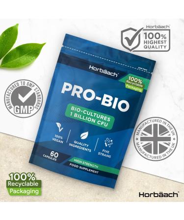Biotics for Gut Health | Multi Strain with Acidophilus & Bifidobacterium, Lactobacillus | Bio Cultures Complex Biotics | 60 Vegan Capsules | by Horbaach - Buy Online on GoSupps.com