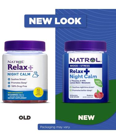 Natrol Relax Night Calm Gummies - Berry Flavor - 50 Count for Daily Stress Relief - Buy Online on GoSupps.com