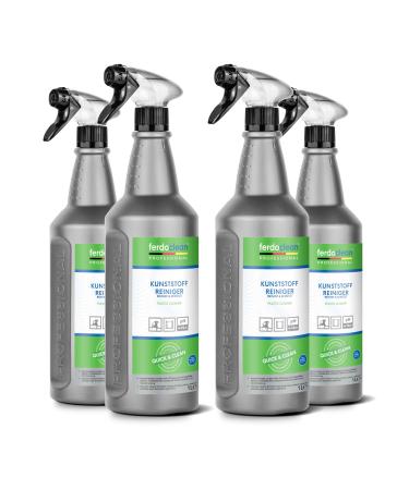 Ferdoclean organic plastic cleaner for window frames garden furniture & more |4 x 1000ml cleaners for all plastic surfaces |PVC cleaner against stubborn dirt 250 ml (4-pack)