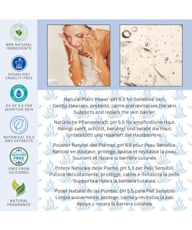 Amor Florum Blu - Face Wash - 99% Natural - Aloe Vera Rosehip Patchouli Lavender. No Sulfates/Parabens No Soap. pH 5.5 for Sensitive Skin. 250ml - Buy Online on GoSupps.com