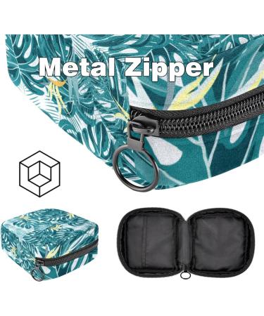 Portable Women's Menstrual Cup Bags | Colorful Binding-Up Bags for Teens | Tropical Plant Pattern - Buy Online on GoSupps.com