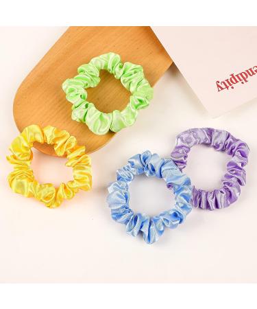 Satin Silk Small Scrunchies 20 Pcs - Elastic Hair Bands for Women and Girls - Ponytail Holders in 20 Colors - Perfect for Thick Curly Hair - Buy Online on GoSupps.com