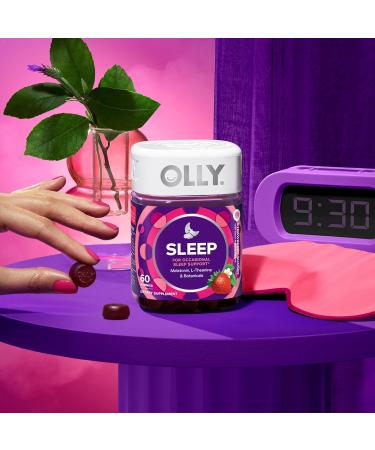 OLLY Sleep Gummy 3 mg Melatonin L-Theanine Chamomile Lemon Balm Sleep Aid Strawberry 60 Count 60 Count (Pack of 1) - Buy Online on GoSupps.com