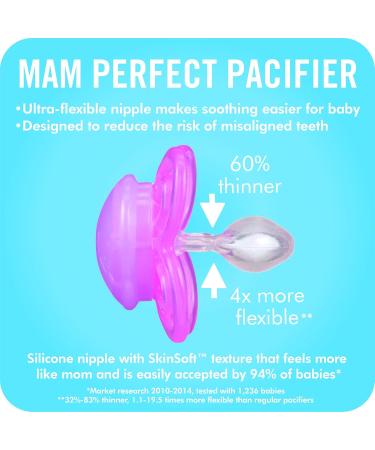 MAM Perfect Night Baby Pacifier for Girls | Soothing & Safe Nighttime Comfort | International Shipping Available - Buy Online on GoSupps.com