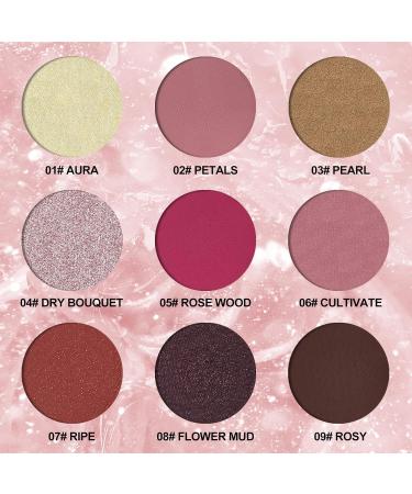 Fading Rose Eyeshadow Palette - Matte Shimmer & Glitter Pink Makeup | Highly Pigmented Pressed Powder - Buy Online on GoSupps.com
