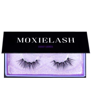 MoxieLash - Sassy Lash - Set of Premium Magnetic Eyelashes - Mid-Level Drama Volume - Mink Lashes for Deep-Set, Hooded, Almond and Monolid Eye-Shapes - Eyeliner Not Included 1 Pair (Pack of 1) Sassy