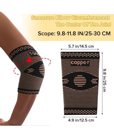 COMNICO Copper Elbow Compression Sleeve - Arm Support for Golf Tennis Elbow Pain Relief - Buy Online on GoSupps.com