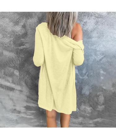 Long Shirt Outerwear Top Thin Warm Knitted Coat Women's Blouse V-Neck Shirt Tunic Long Women's Tunic Women's Shirt Casual Checked Shirt Women's Winter Chunky Knit Jacket G-yellow M - Buy Online on GoSupps.com