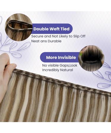 LAAVOO Real Hair Extensions - Brown Highlight 100g Sew-In Weft Hair 45cm #P8/60 for Gorgeous Hair Transformations - Buy Online on GoSupps.com