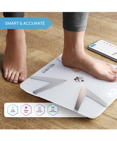 INEVIFIT Smart Body Fat Scale - Bluetooth Digital Bathroom Analyzer | Measures Weight, Body Fat, Water, Muscle, BMI, Visceral Fat, & Bone Mass | Highly Accurate | Unlimited Users | White - Buy Online on GoSupps.com