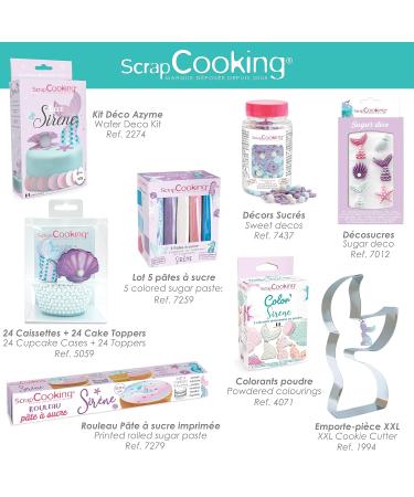 Scrapcooking Mermaid Fondant Set - 5 x 80g Light Blue Pink & Turquoise - Gluten-Free & Palm Oil-Free Cake Decoration - Buy Online on GoSupps.com