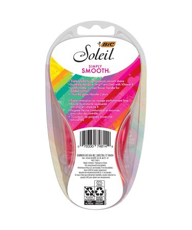BIC Soliel Simply Smooth Special Edition Disposable Razors for Women - Sensitive Skin Razors with Vitamin E Strip - 8 Piece Set - Buy Online on GoSupps.com