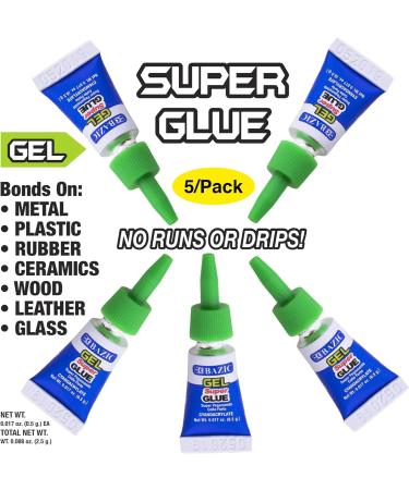 BAZIC Super Glue Gel 0.5g Clear No Run Gel Fast Dry Mini Small Tube Adhesive Bonding for Office & Home Improvement (5/Pack) 1-Pack 5-count (0.5g / count) 1-Pack - Buy Online on GoSupps.com