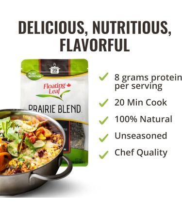 Pack of 3 x 400g Prairie Blend Brown Rice Wild Rice Hulled Millet and Sprouted French Lentils and Quinoa Non Gluten Non-GMO Kosher and Vegan - Floating Leaf - Buy Online on GoSupps.com