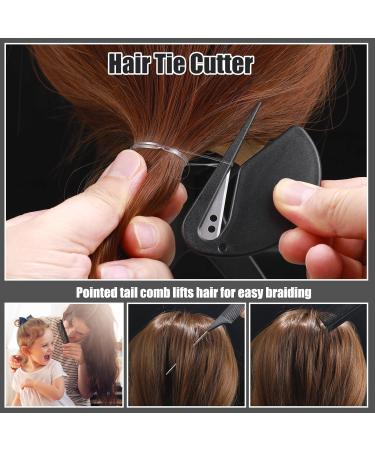 2000 Pieces Mini Black & Transparent Hair Ties with Cutter | Elastic Hair Bands & Styling Tools for Girls & Dolls - Buy Online on GoSupps.com