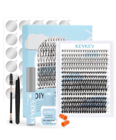 DIY Lash Extension Kit Lash Clusters with 300Pcs Individual Lashes 5ml Black Cluster Lash Glue Remover 1 Lash Applicator for DIY Eyelash Extension at Home(20D+40D+50D-9-16Mix&Black Glue) D-Mix (9-16mm) 20D+40D+50D & Black Glue