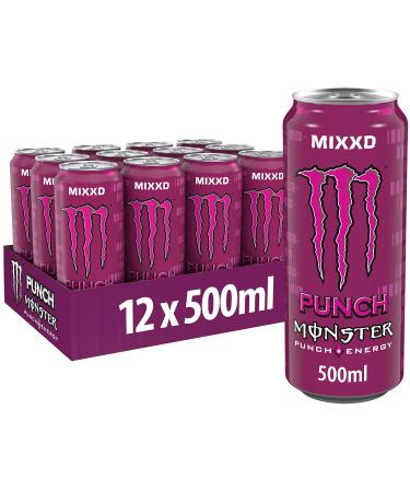 Monster Energy Mixxd Punch - Caffeine Energy Drink with a refreshing punch taste - in practical disposable doses (12 x 500 ml) Fruit mixtures 500 ml (12 pack)
