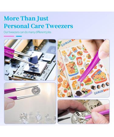 Precision Lash Tweezers Set for Women - Stainless Steel (2PCS) | Eyebrow, Eyelash, Blackhead, Facial Hair, Ingrown Hair Removal - Buy Online on GoSupps.com