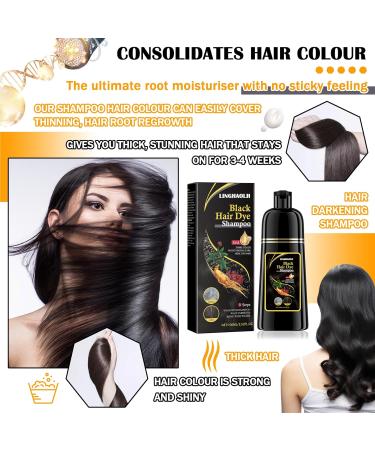 Black Hair Dye Shampoo for Gray Hair | Long Lasting 3 in 1 Hair Color for Men & Women - Buy Online on GoSupps.com