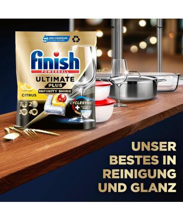 Buy Finish Ultimate Plus Infinity Shine Citrus Dishwasher Tabs - 105 Count - Intensive Cleaning & Grease Removal - Lemon Scented Dishwashing Tablets - Buy Online on GoSupps.com