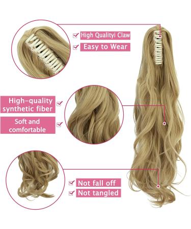 Curly Ash Blonde Claw Ponytail Hair Extension | Clip-In Ponytail 18 Inch - Buy Online on GoSupps.com
