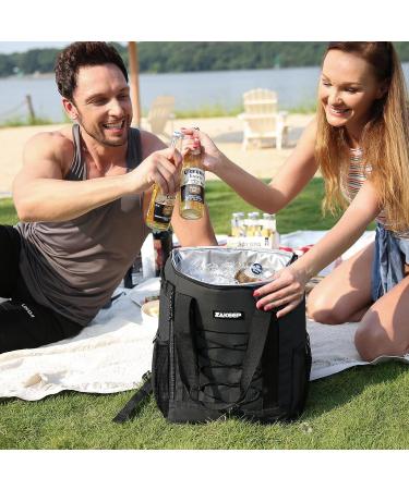 ZAKEEP Cooler Backpack - 36 Can Leakproof Multifunctional Cooler Backpack for Camping & BBQ - Black - Buy Online on GoSupps.com