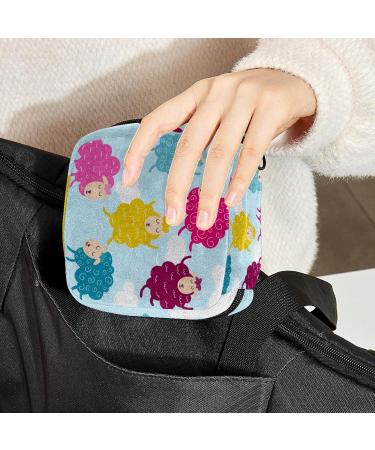 Colorful Animal Sheep Menstrual Cup Pouch - Large Organizer Bag for Women & Girls, Multicolored - Buy Online on GoSupps.com