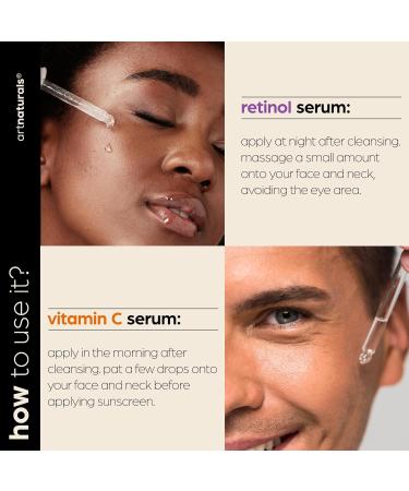 ArtNaturals Vitamin C & Retinol Serum - Holiday Gift Set for Wrinkle & Dark Circle Removal Anti-Aging Moisturizing Treatment (2 x 1 Fl Oz - Buy Online on GoSupps.com