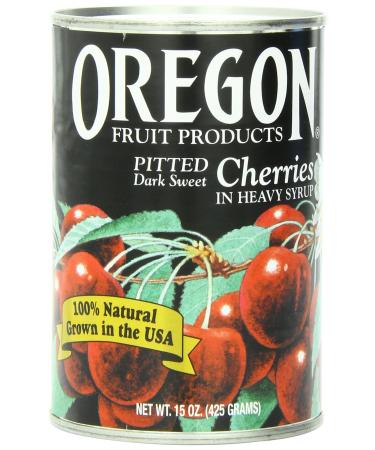 Oregon Fruit Products Dark Sweet Cherries in Heavy Syrup, 15 Ounce (Pack of 8)