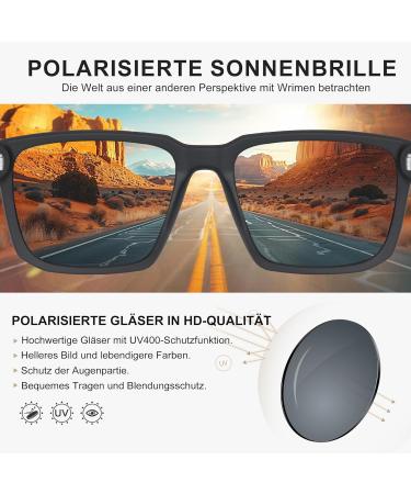 Wrimen Polarized Sunglasses for Men - Retro Classic UV400 Protection Black Frames & Gray Lenses - Perfect for Travel & Camping - Buy Online on GoSupps.com