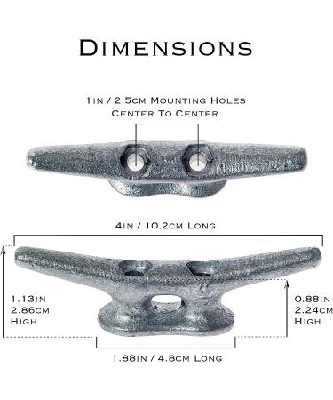 ZUJARA 4 inch Galvanized Iron Dock Cleats 5-Pack - Ideal for Marine or Decorative Use - Buy Online on GoSupps.com
