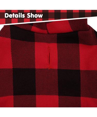 Plaid Dog Hoodie Pet Clothes Sweater with Hat - X-Large Red - Buy Online on GoSupps.com