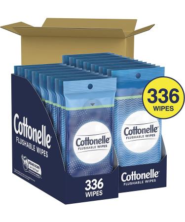 Cottonelle Fresh Care On-the-Go Flushable Wet Wipes - 336 Total Wipes, Adult Wet Wipes, 24 Resealable Packs - Buy Online on GoSupps.com