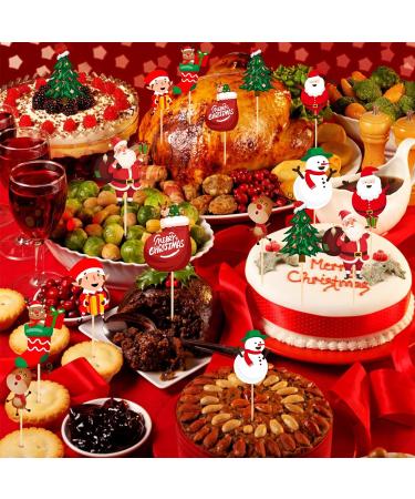 Opakawpop 48pcs Merry Christmas Cake Toppers 8 Patterns Christmas Cupcake Toppers Christmas Cake Decorations Cute Snowman Christmas Cake Topper for Birthday Party - Buy Online on GoSupps.com