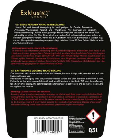 Exclusive Chemie Bad & Keramik Nano Sealing - Glass & Bathroom Seal with Lotus Effect | 500ml | Best Price & Surface Protection - Buy Online on GoSupps.com