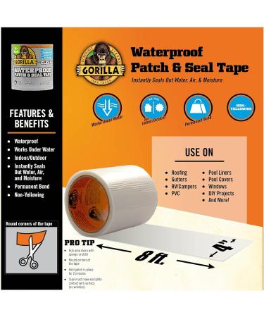Gorilla 107263 4" x 8' Sealant Tape Clear 4 Pack 4 - Pack - Buy Online on GoSupps.com