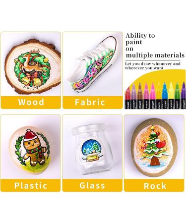 24 Colors Acrylic Paint Pens for Rock, Wood, Ceramics, Glass, Metal - DIY Craft Supplies - Buy Online on GoSupps.com