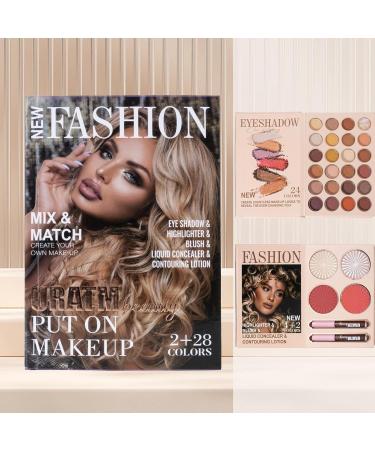 Eye Makeup Palette - 30 Colors Highlighter Blush | Beauty Eyeshadow Highlighter Makeup Set | For Cheeks and Face Everyday Wear Travel Parties Birthdays Weddings Women - Buy Online on GoSupps.com