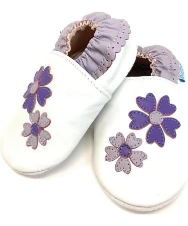 MiniFeet Premium Soft Leather Baby Shoes | Buy 4 Pairs, Get 1 Free! | Toddler Shoes 0-6 Months to 4-5 Years | Violet Flowers - Buy Online on GoSupps.com