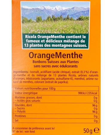  Ricola Ricola Swiss Herbal Sweets Orange and Mint Flavor 50g Box - Buy Online on GoSupps.com