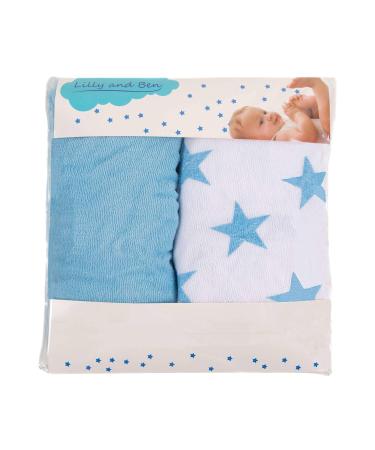Lilly and Ben wrap cover cover 2-person pack I cozy & suction-strong cover with cotton surface for changing pads i easy-to-care clamping cover made of soft terry bracket narrow.Blue Star for all narrow changing pads