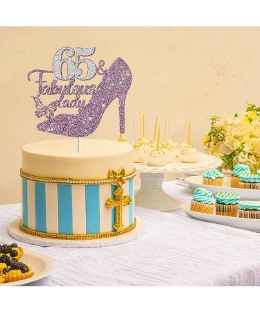 Tenhaisi Purple Sliver Glitter 65 & Fabulous Lady Cake Topper Happy 65th Birthday Party Decoration for Women Cheers to 65 Years 65th Birthday/Wedding Celebration/Anniversary Party Supplies (65) - Buy Online on GoSupps.com