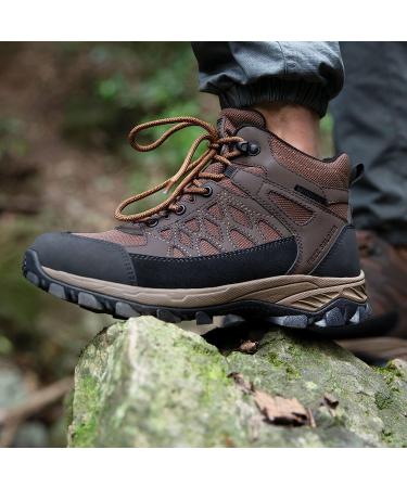 FREE SOLDIER Men's Waterproof Hiking Boots - Lightweight & Breathable Ankle Boots for Trekking - Black/Brown, Size 12 - Buy Online on GoSupps.com