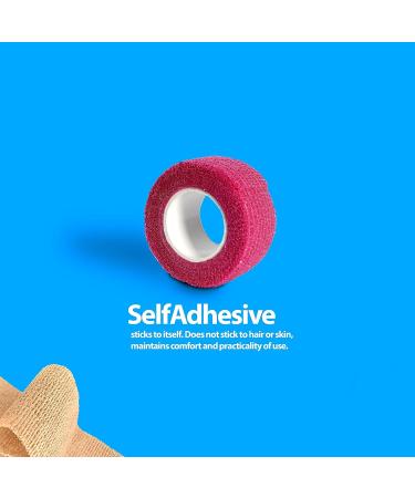 Buy Self Adhesive Bandage Wrap - Non-Woven Breathable & Water-Resistant Vet Wrap - 12 Multicolor Rolls 1 x 5 Yards for First Aid - Buy Online on GoSupps.com