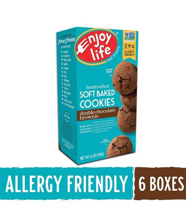 Enjoy Life Double Chocolate Brownie Soft Baked Cookies - Soy Free, Dairy Free, Non GMO, Gluten Free, Vegan, Nut Free - 6 Boxes (6 Ounce, Pack of 6) - Buy Online on GoSupps.com