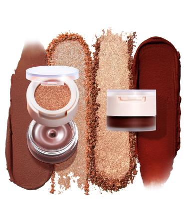 Cream Blush for Cheeks Eyes Lips Creamy & Buildable Matte Finish 2 Color Set Face Makeup Stack - #002 + #003 2-Color Set (without makeup brush) #002+#003