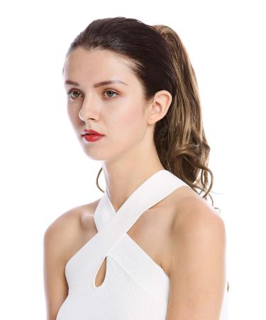 WIG ME UP MKB-30-V-14 Light Brown Wavy Braid Ponytail Hairpiece - 45 cm Long Curly Wig for Stylish Looks - Buy Online on GoSupps.com