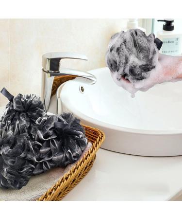 YUEMING 5PCS Loofah Shower Puff Ultra Soft Mesh Bath Sponges for Adults Exfoliating Bath Scrunchie Multi Pack Bathroom Puff Clean Skin Loofah Sponge for Bathing Black 5pcs- Balck - Buy Online on GoSupps.com