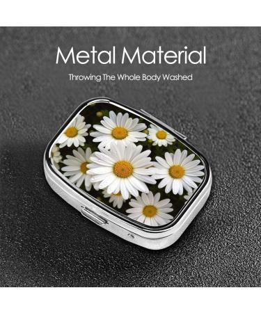 Daisy Flower 2 Compartment Small Pill Case - Cute Travel Pill Organizer for Pocket & Purse Gifts - Buy Online on GoSupps.com